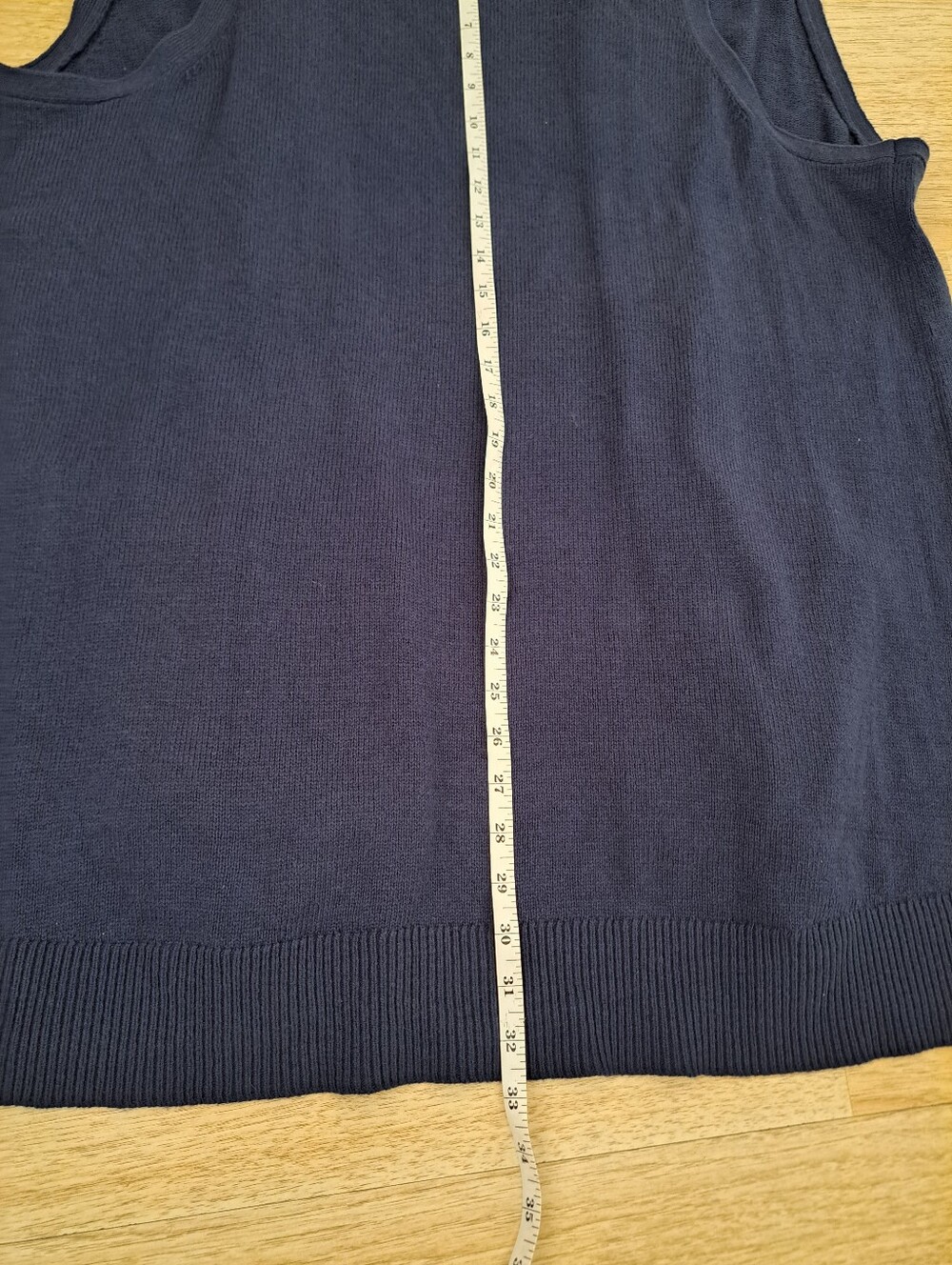 Karen Scott Navy Open-Front Sleeveless Knit Vest - Picture 4 of 7